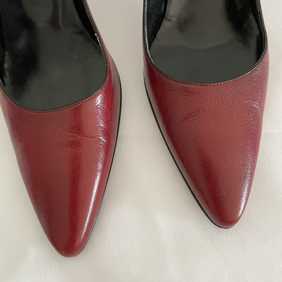 Richard Tyler Cherry Red,  Pointed high Heels, US size 8  made in Italy Bow - Picture 2 of 14